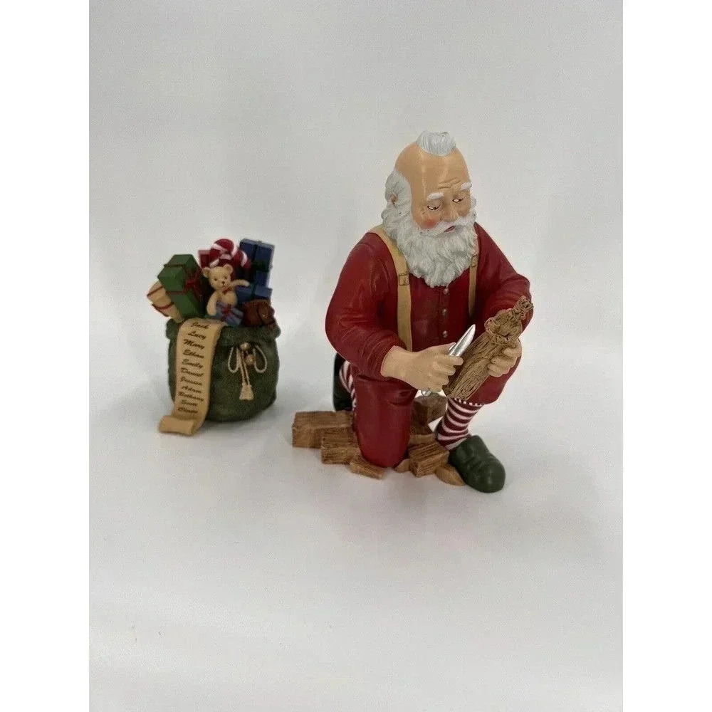 2pc Hawthorne Village Santa & Bag Of Toys True Meaning Christmas Nativity Tree